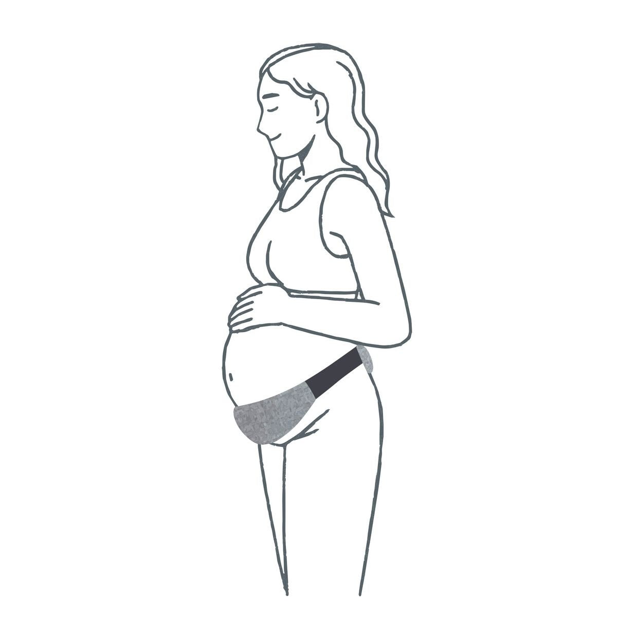 THERALINE Belly Protect Abdominal Belt & Cesarean Section Belt – Melange Medium Grey