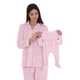 BabybuzzLebanon pink velvet matching mommy and me pajama set with white dot print, featuring 100% cotton nursing pajamas and newborn sleepsuit.