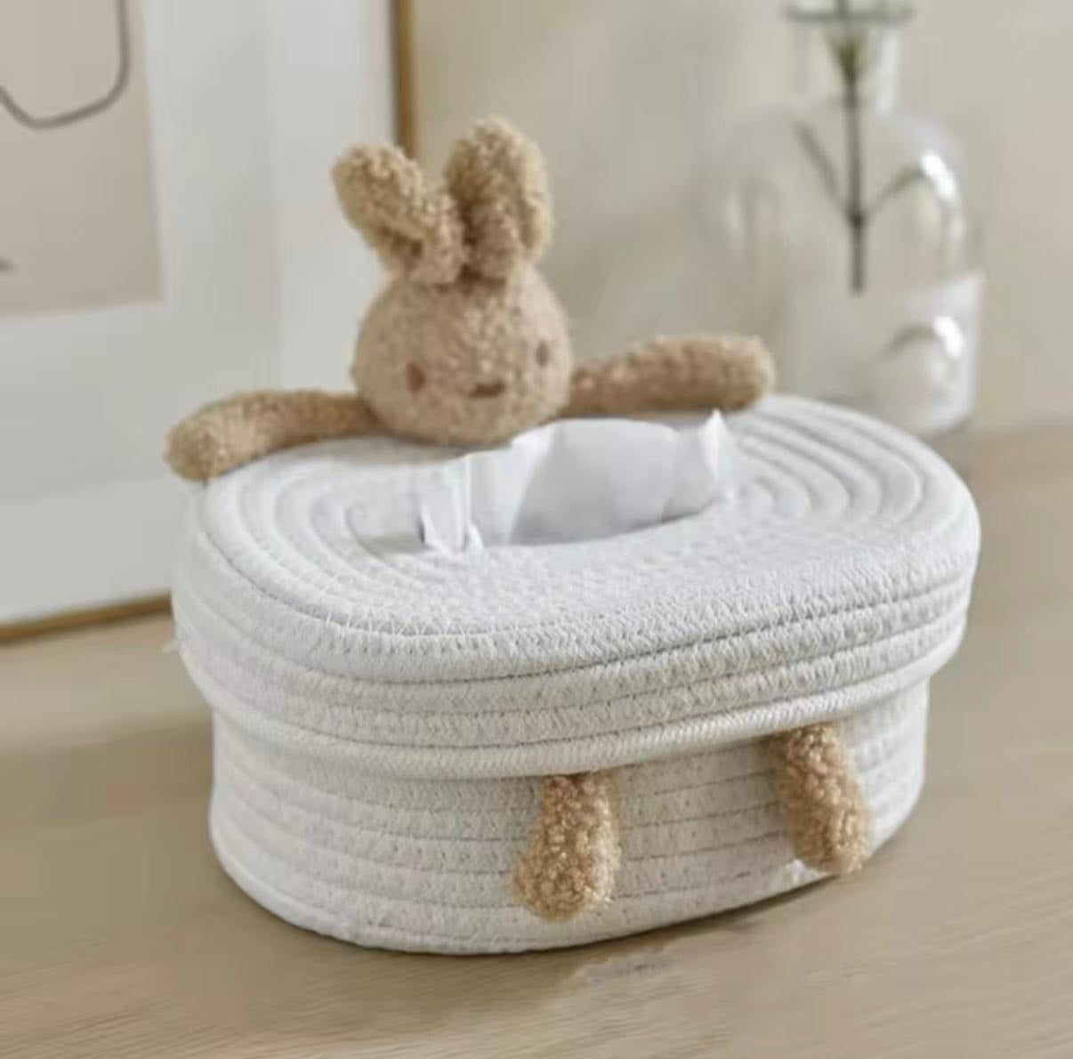 Bunny Woven Tissue Box Holder