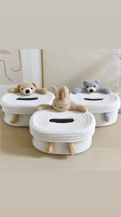 Bunny Woven Tissue Box Holder