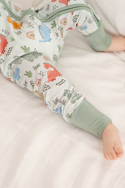 TeeJayz Dino Bamboo Zippy Onesie 12-18 Months