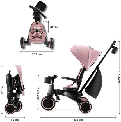 JAZZ 2 5-in-1 3-Part Children's Tricycle - Pink