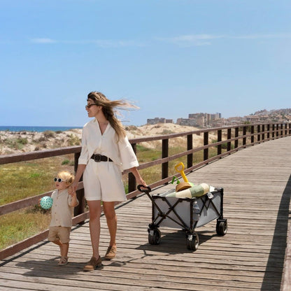 Folding transport trolley - blue