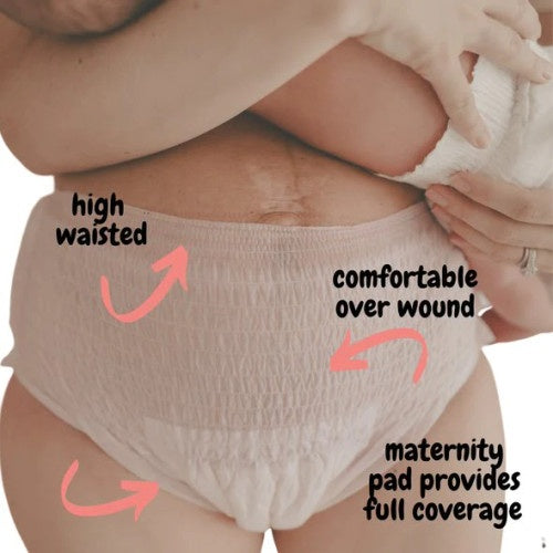 Partum Panties Disposable Underwear 5 Pack Large