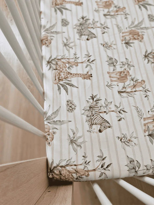 KOELL: Safari Collection - 100% Cotton Fitted Sheet (120x60 cm)