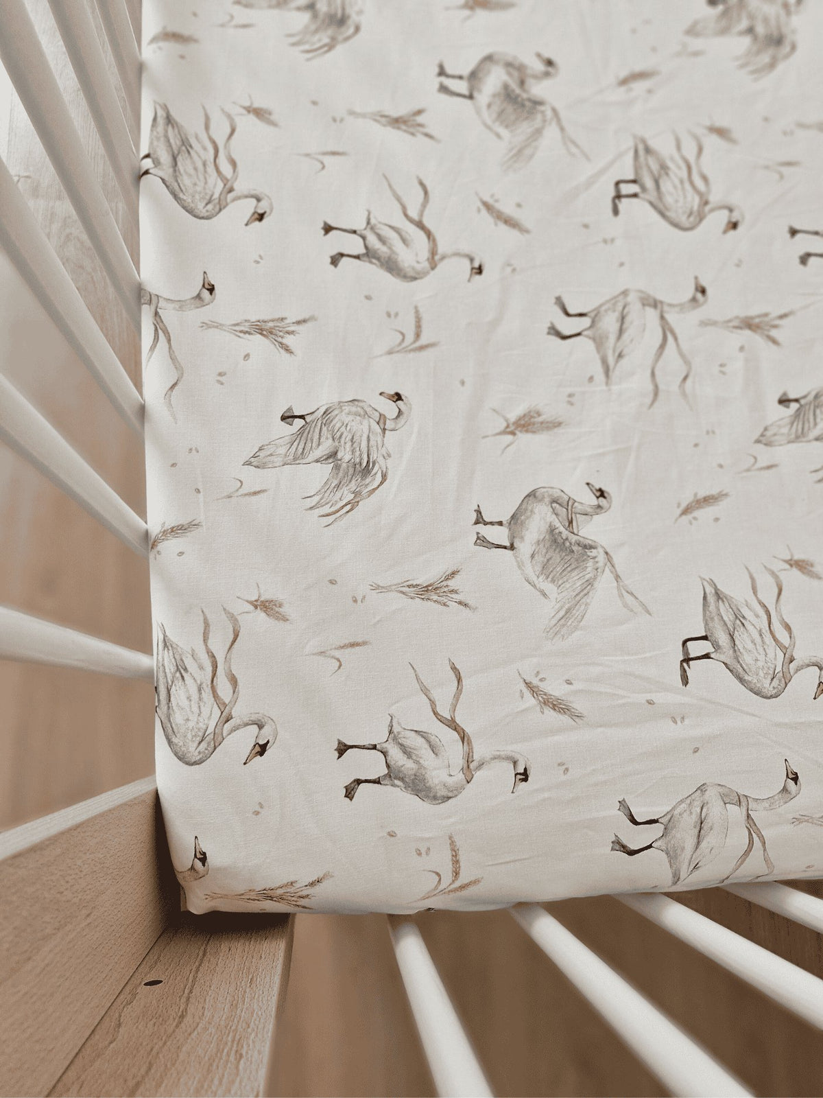 Koell: Cotton Sheet from the "Swans" Collection (140x70 cm)