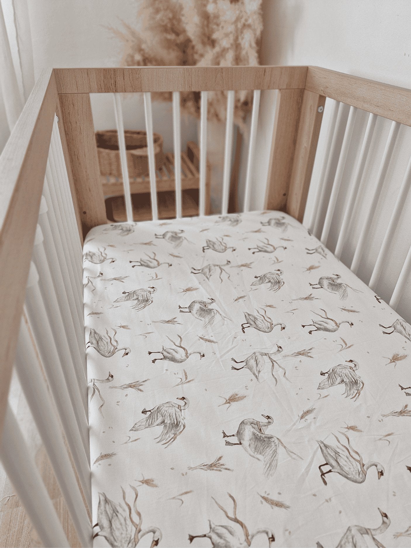 Koell: Cotton Sheet from the "Swans" Collection (140x70 cm)
