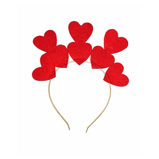 Red heart-shaped headband on a white background