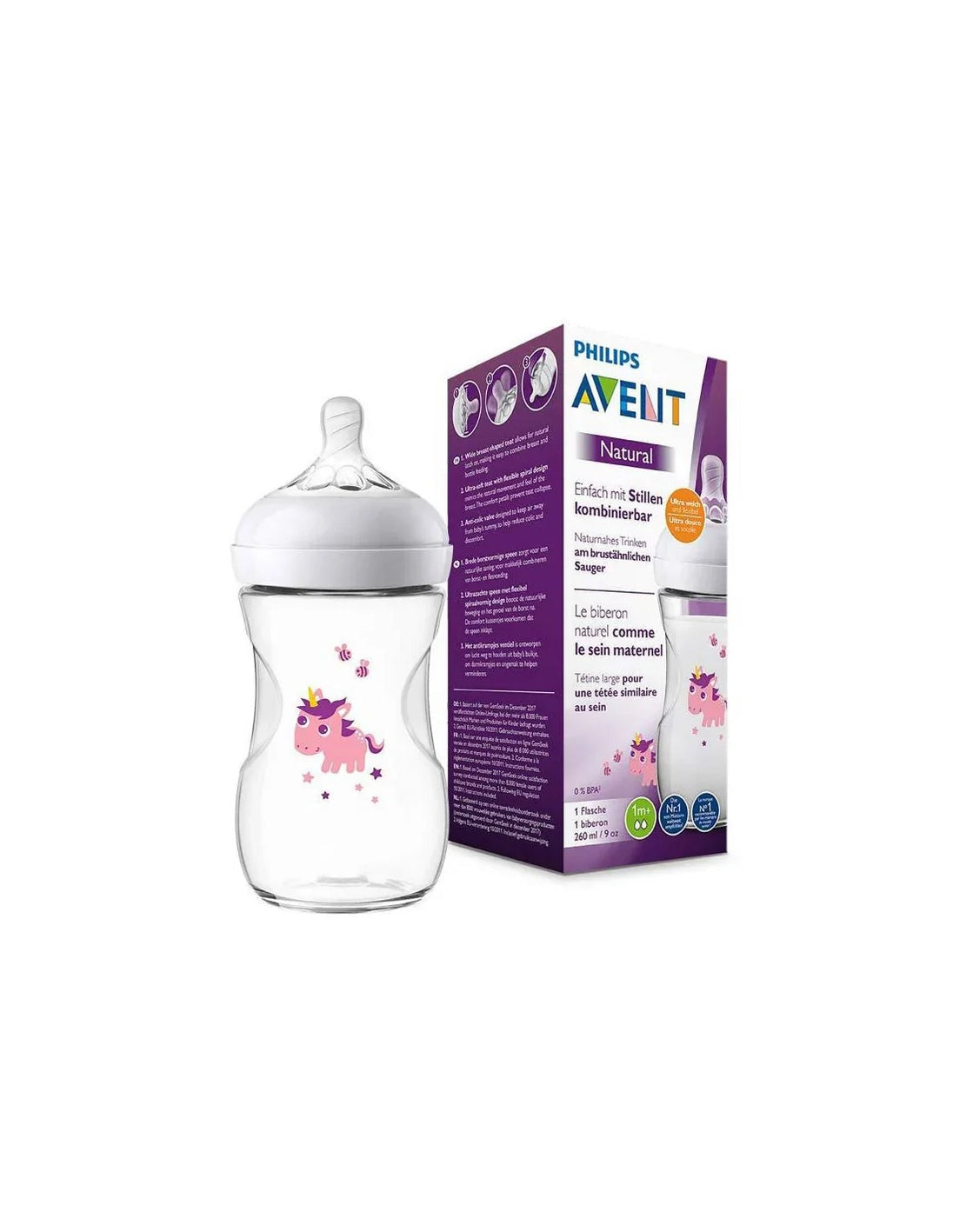 Natural Bottle with Unicorn Design