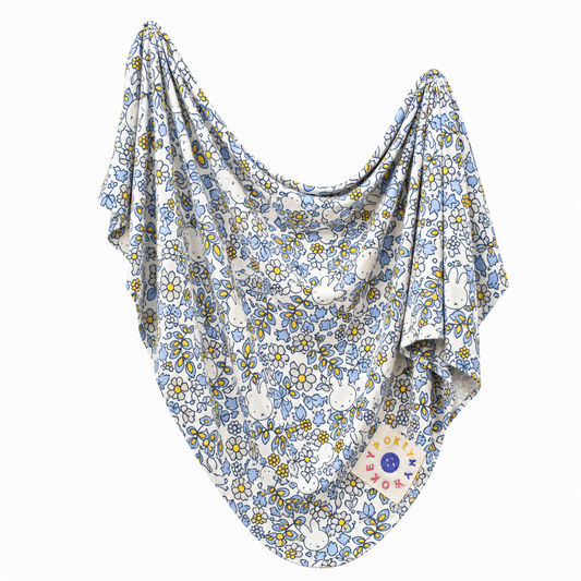 Bunny Bloom Swaddling Blanket