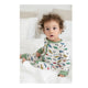Cars" print bamboo viscose zippy onesie in size 6-9 months with double zipper and convertible foot cuffs.