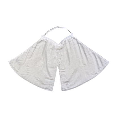 White cotton Tinéo nursing scarf for discreet breastfeeding, featuring a breathable and adjustable design.