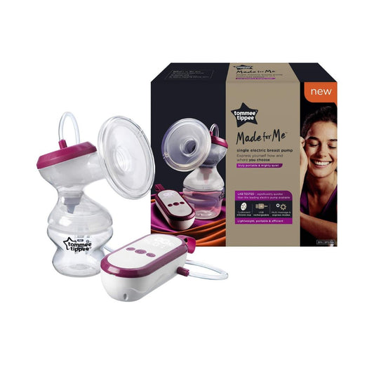 Tommee Tippee breast pump with packaging on a white background