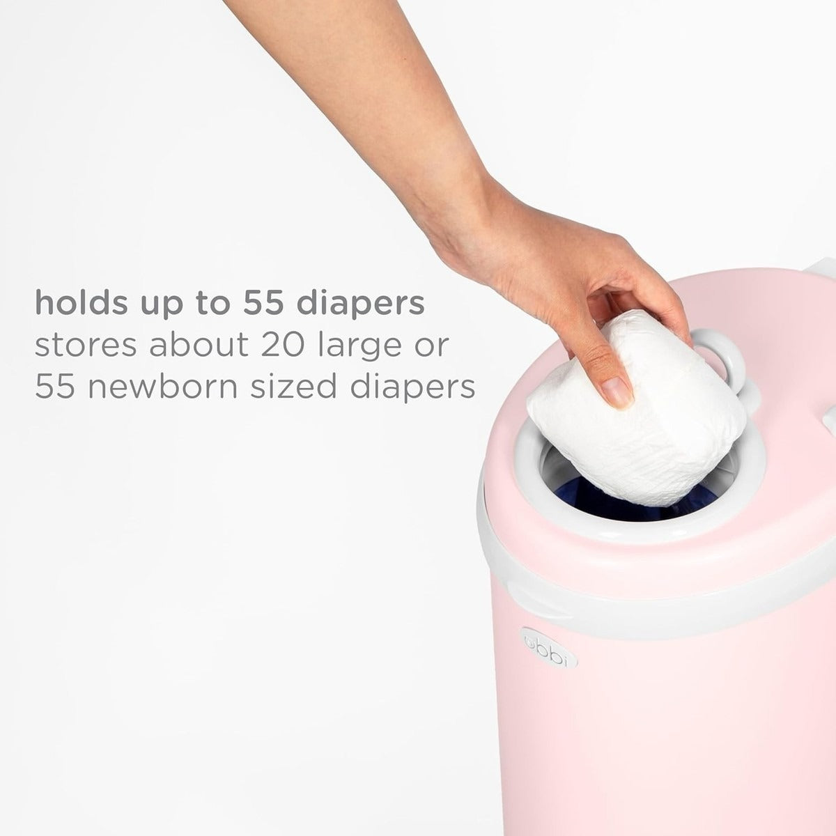 Ubbi Steel Diaper Pail Pink