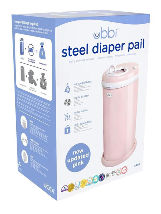 Ubbi Steel Diaper Pail Pink