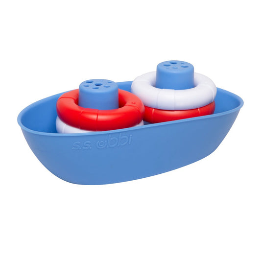 Boat and buoys bath toy