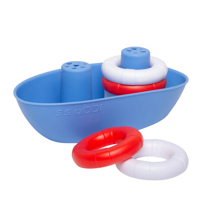 Boat and buoys bath toy