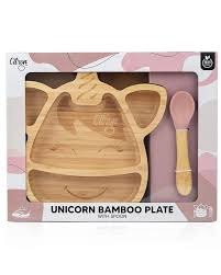 Citron Unicorn Bamboo Plate