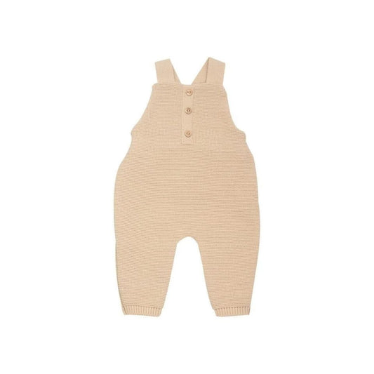 Trois Kilos Sept Caramel Knit Overalls – 1/3 Months