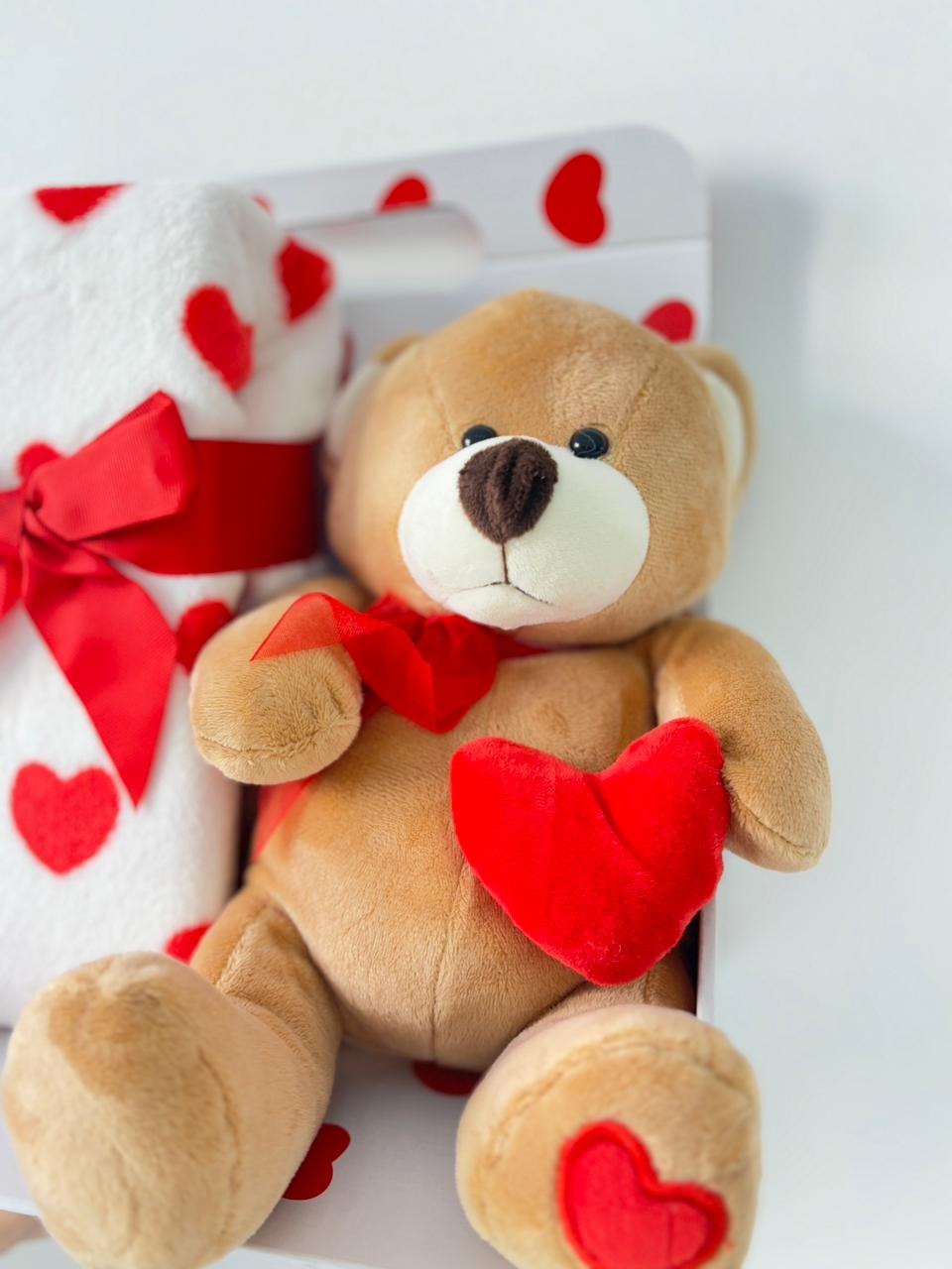 Valentine's Teddy & Blanket Set