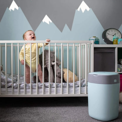 Nappies Bin Twist & Click Sky blue