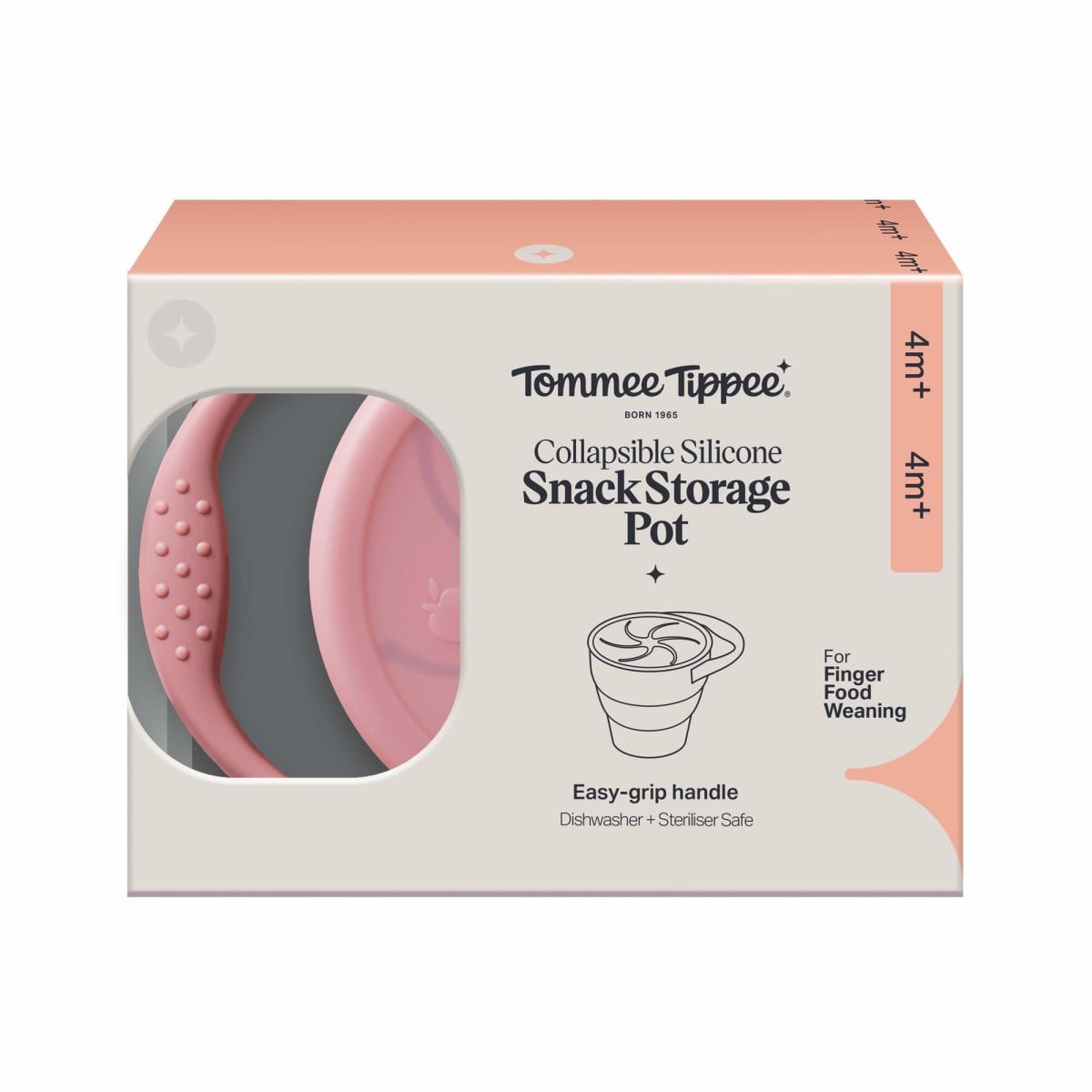 Tommee Tippee Collapsible Silicone Snack Storage Pot – Pink