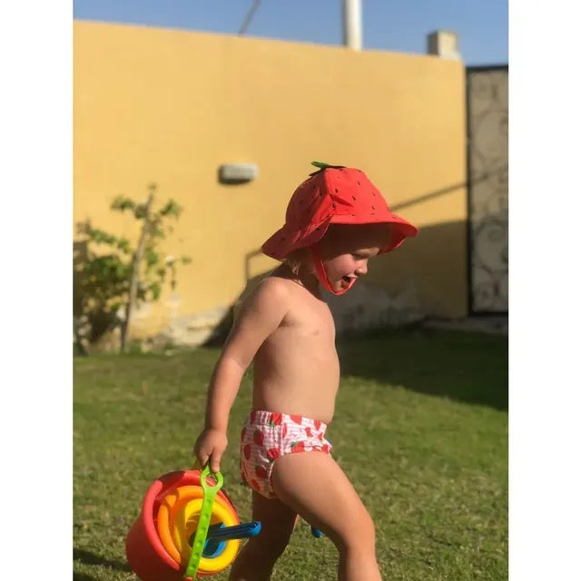 Baby/Toddler Swim Diaper & Sun Hat Set - Strawberry Delight
