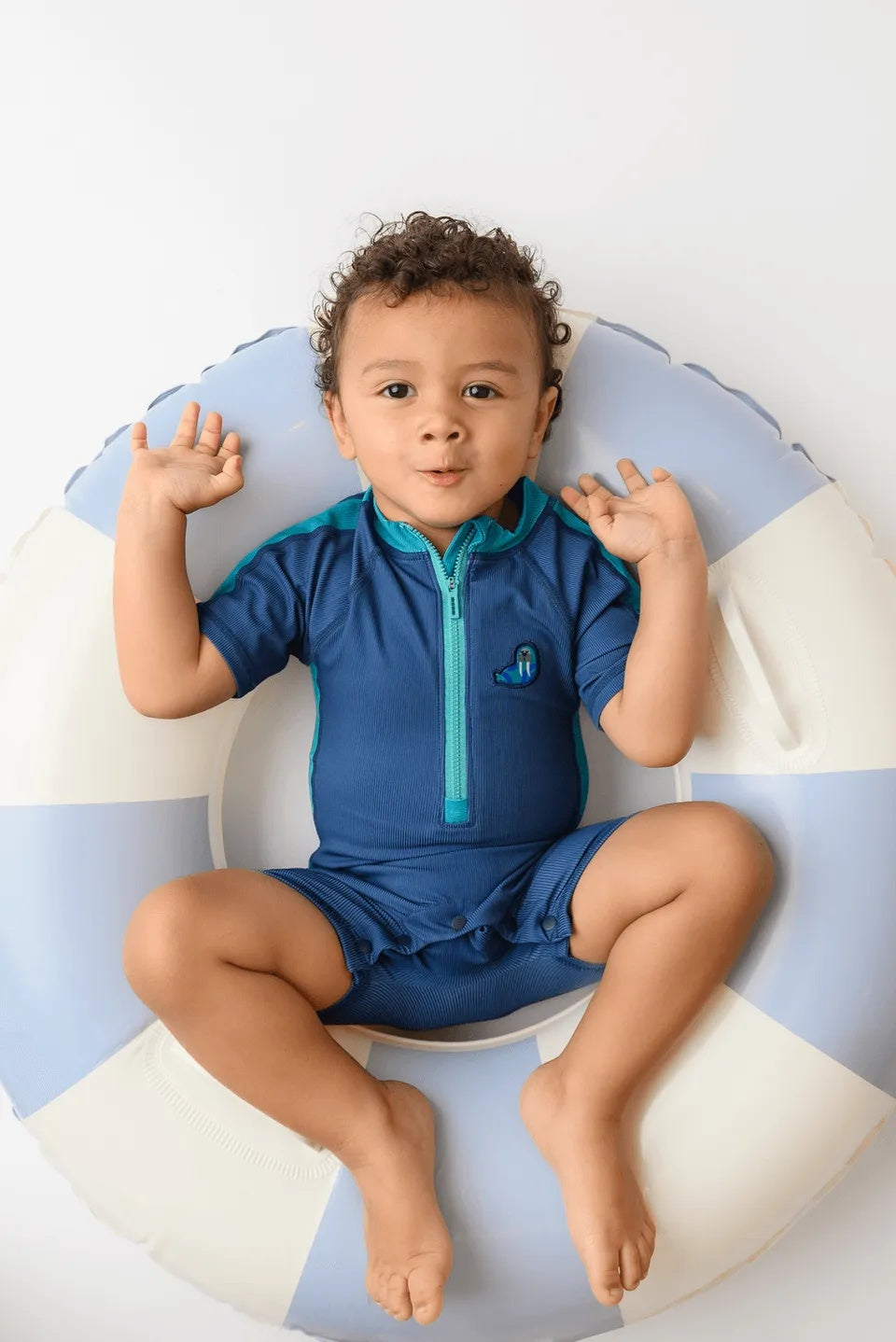 Zoocchini - Boy's One Piece Rashguard Swimsuit - Wally The Walrus