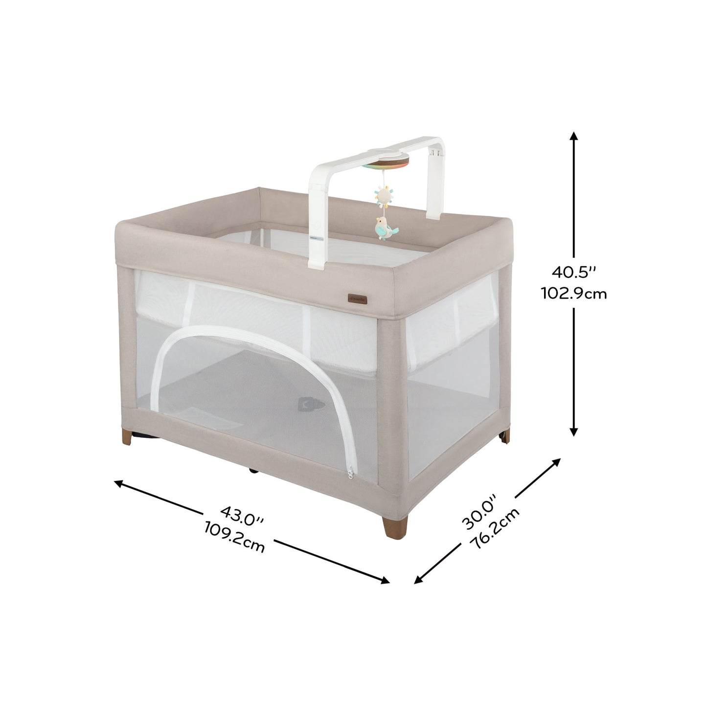 Evenflo: Eris One-Hand Playard with Bassinet – Coastal Coffee