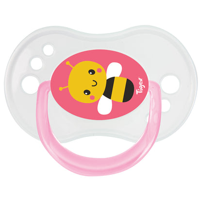 Tigex - Reversible Silicone Pacifiers 0-6m - Pack of 3 - Pink