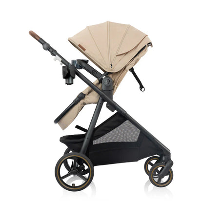 Evenflo Shyft Intuiti+ Travel System with Revolve180 LiteMax NXT &amp; SensorySoothe travertine