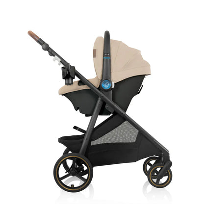 Evenflo Shyft Intuiti+ Travel System with Revolve180 LiteMax NXT &amp; SensorySoothe travertine