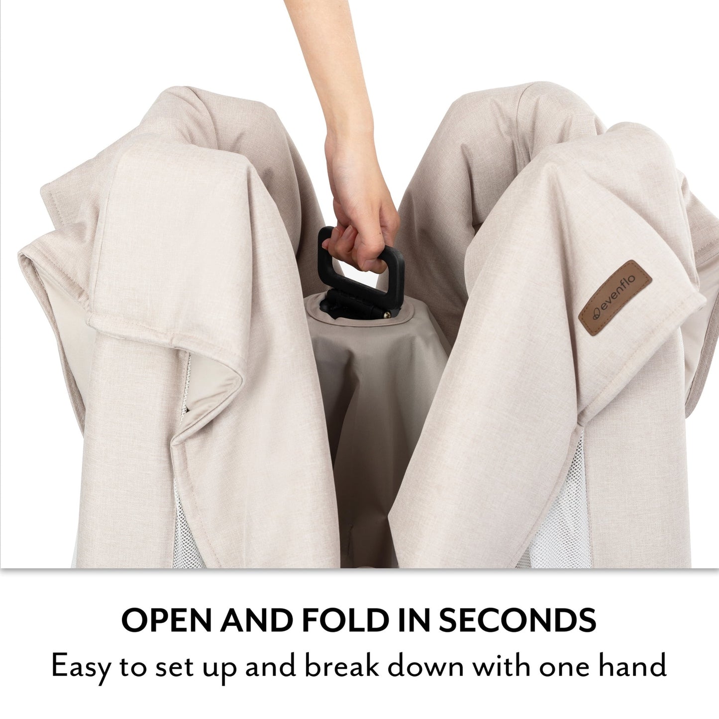 Evenflo: Eris One-Hand Playard with Bassinet – Coastal Coffee