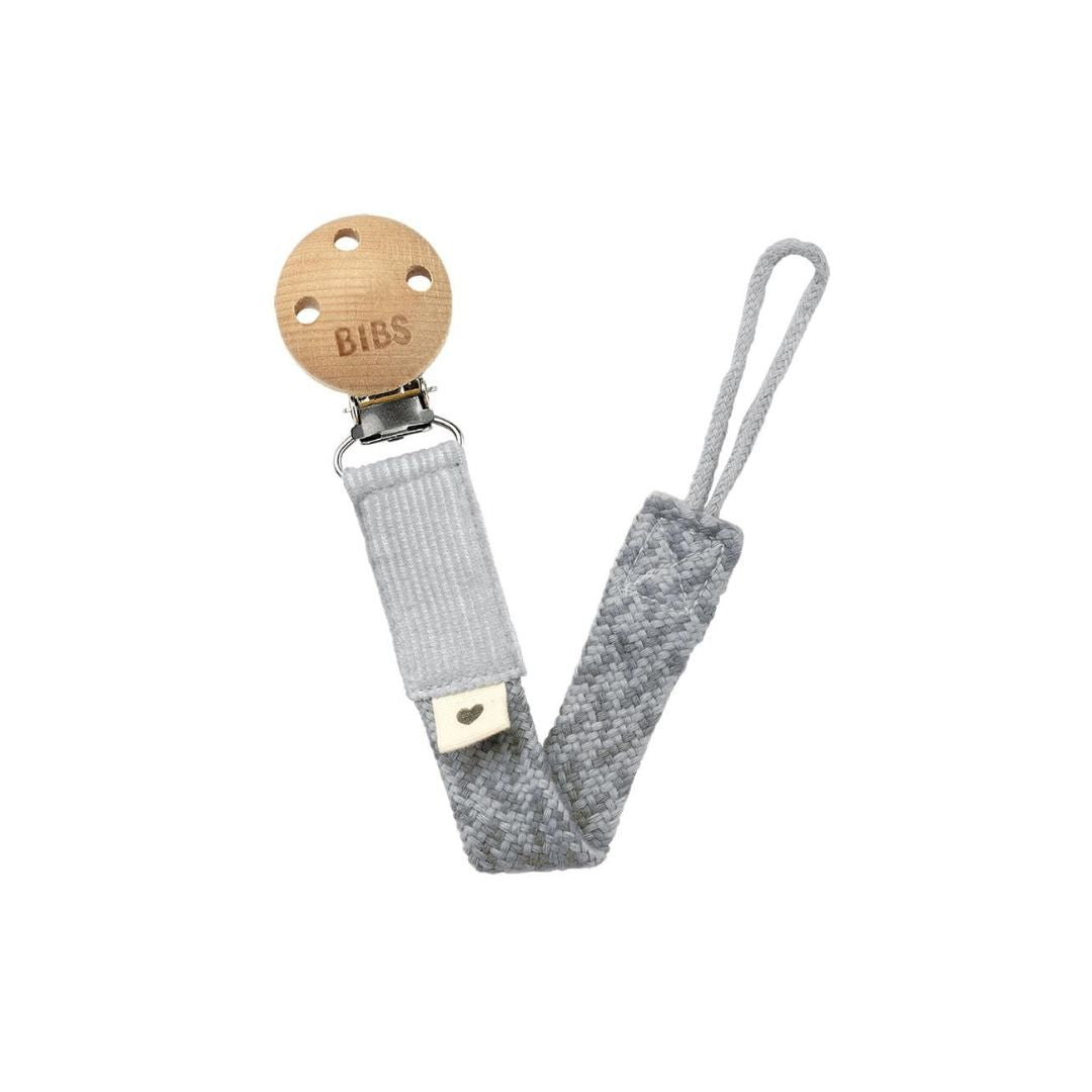 BIBS: Pacifier Clip Braided (Cloud / Iron)