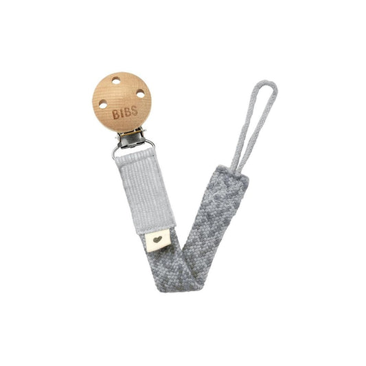 BIBS: Pacifier Clip Braided (Cloud / Iron)