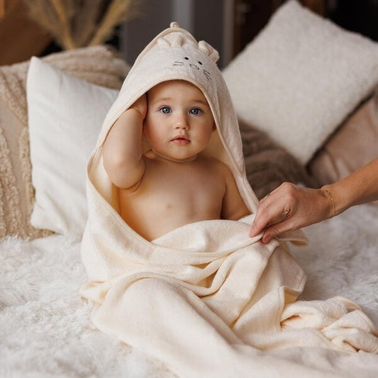 BabyOno Bamboo hooded towel 100x100cm Beige