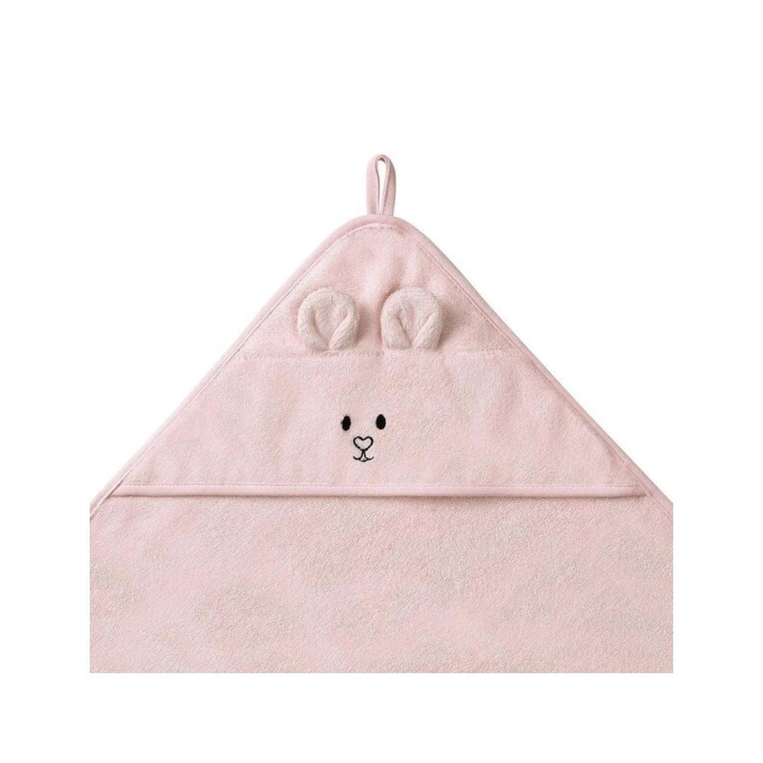 Babyono Bamboo Hooded Bath Towel 100x100cm - Pink