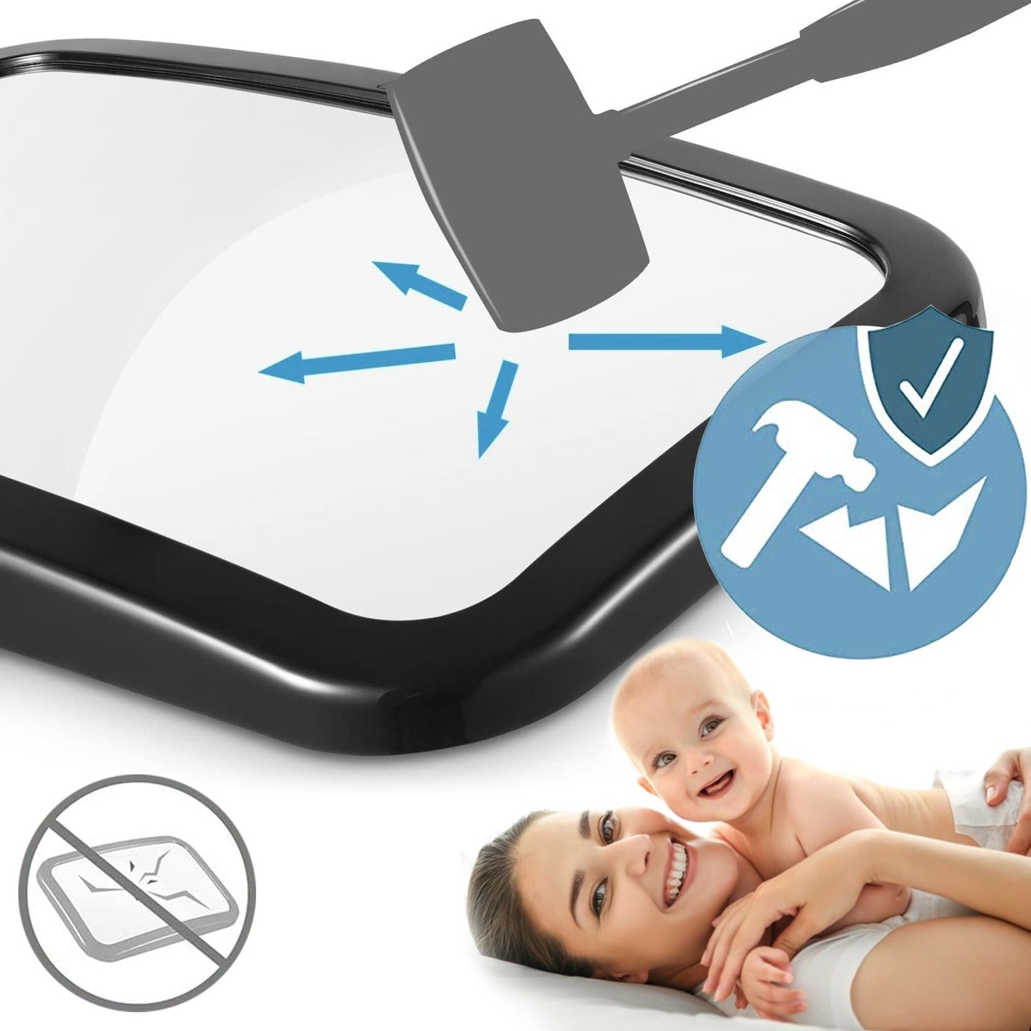 SIPO: Rear Seat Baby Car Mirror (360° Rotation)