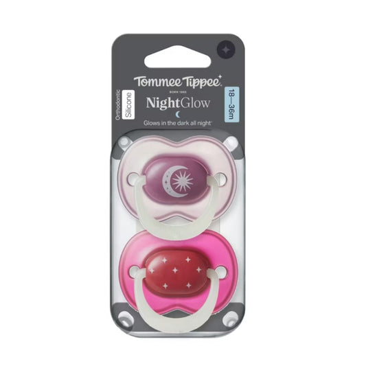 Tommee Tippee NightGlow Dummy (2 Pack) – 18-36 Months Assorted