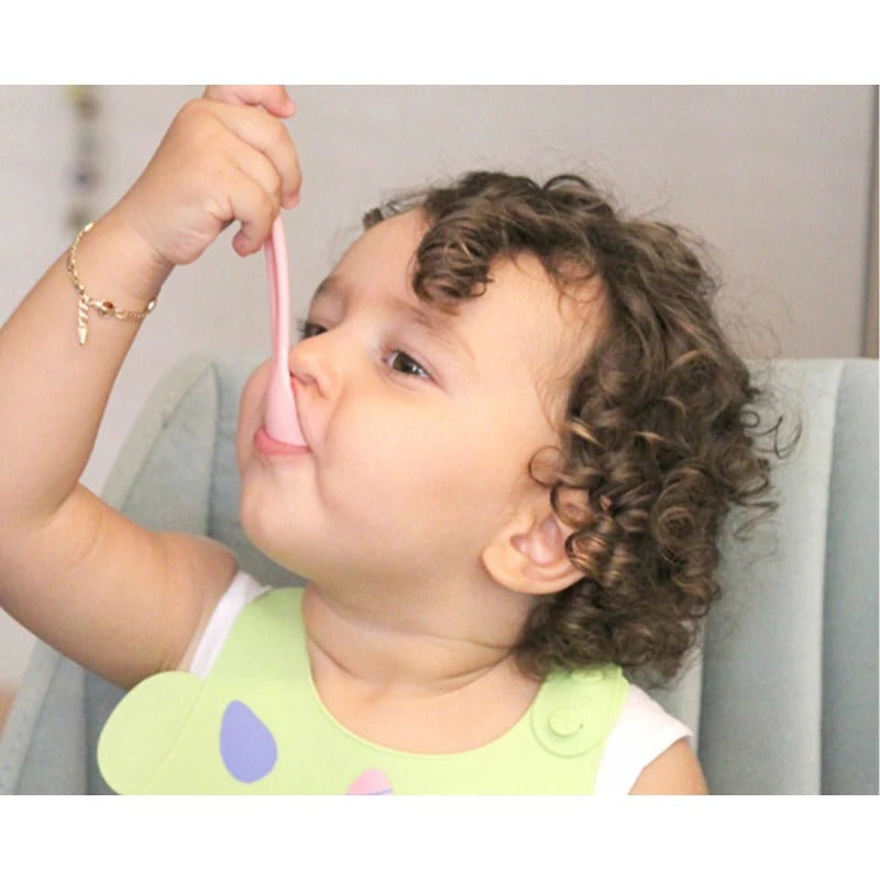 Baby Food Spoon 2 Pcs/Pink-Yellow