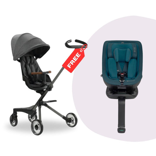 Kinderkraft Blue Carseat + Qplay Grey Stroller