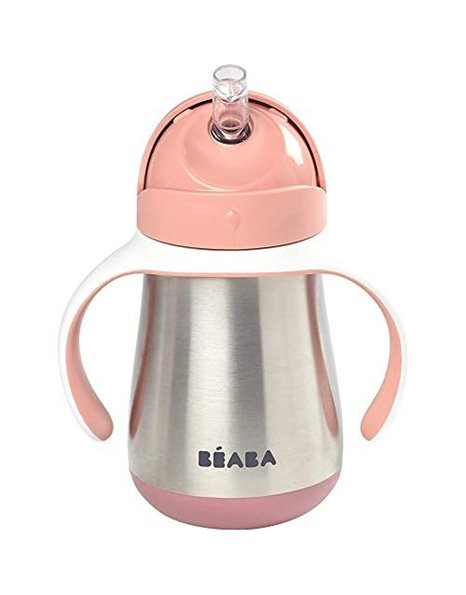 BEABA STAINLESS STEEL STRAW CUP OLD PINK