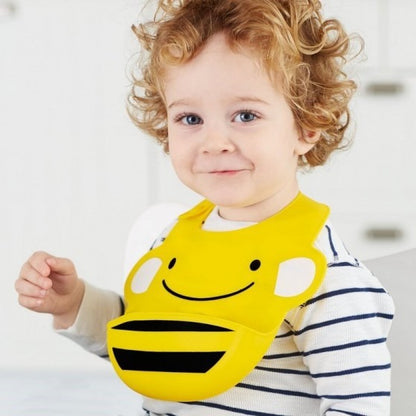 Zoo Fold & Go Silicone Bib - Bee: A Magical Mealtime Must-Have