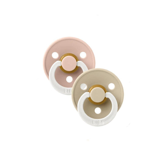BIBS: Colour GLOW Latex Pacifiers - Blush + Vanilla (2 Pack)