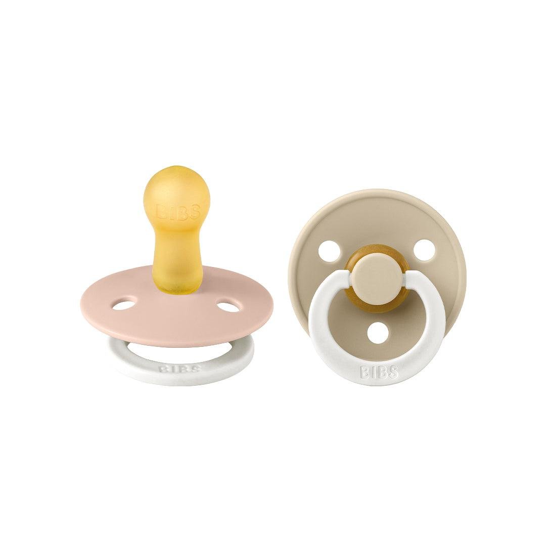 BIBS: Colour GLOW Latex Pacifiers - Blush + Vanilla (2 Pack)