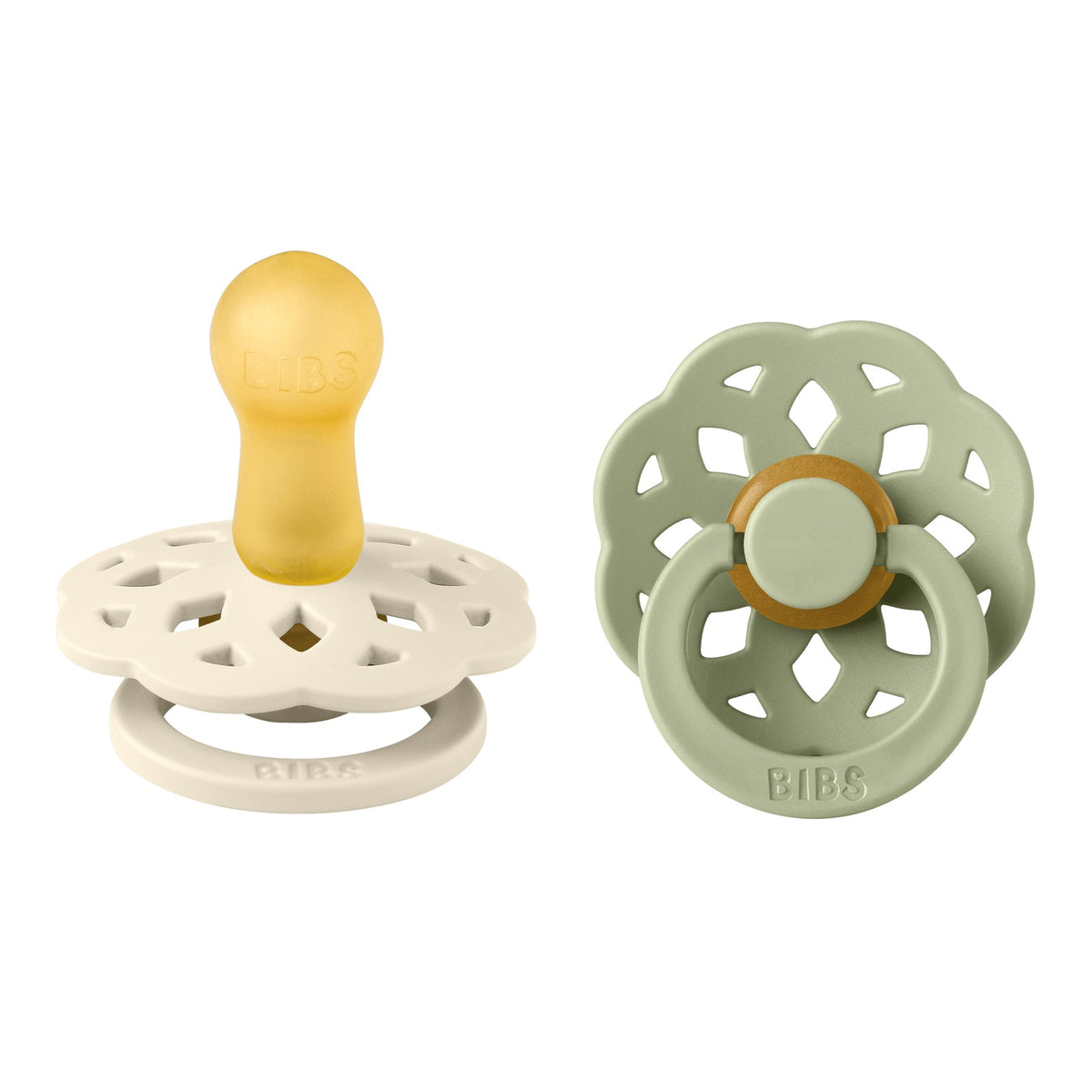 BIBS: Pacifier Boheme Latex - Ivory / Sage (2 Pack)