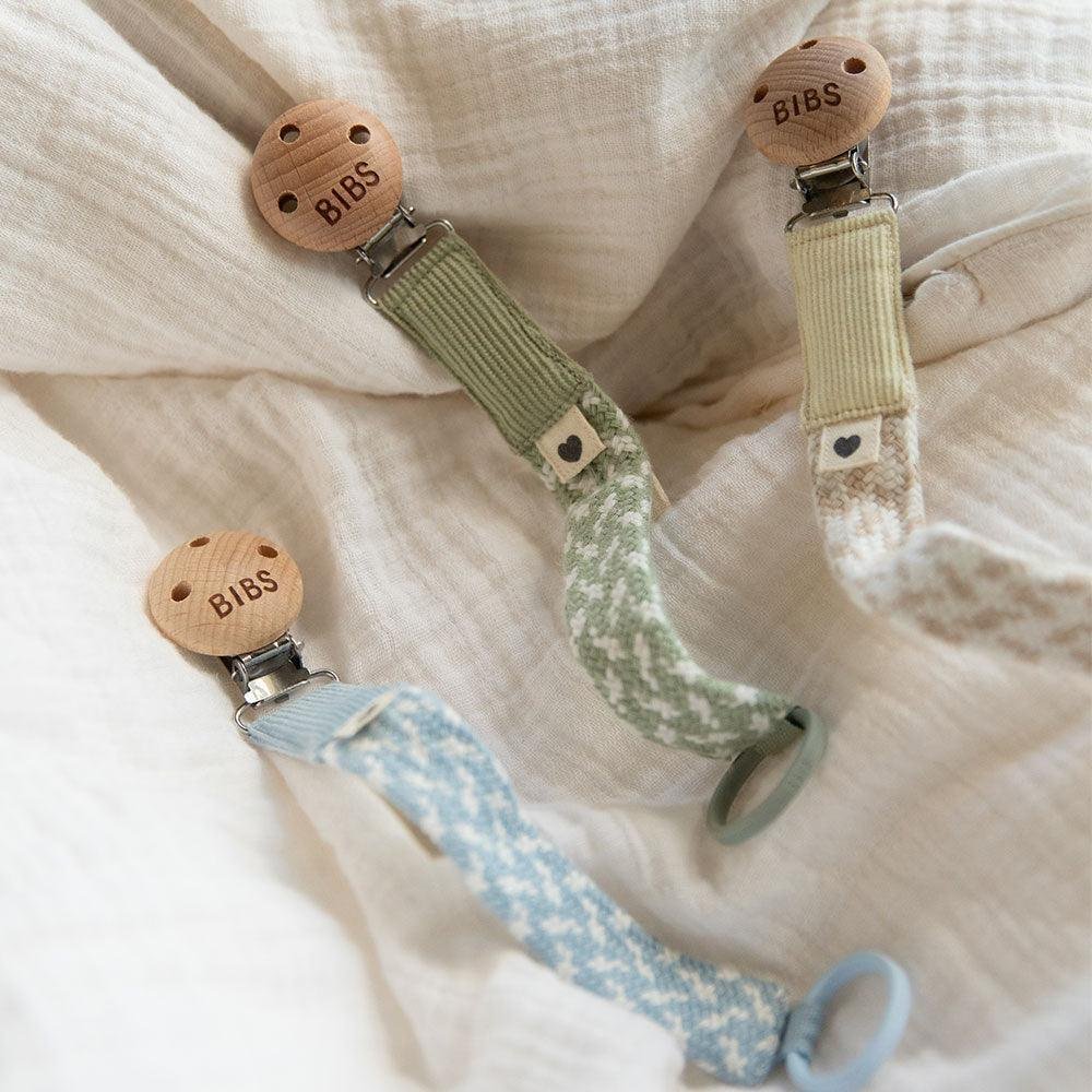 BIBS: Pacifier Clip Braided (Cloud / Iron)
