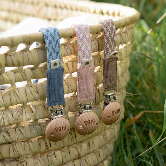 BIBS: Pacifier Clip Braided (Cloud / Iron)