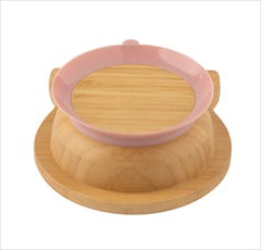 Citron Bamboo Suction Bowl &amp; Spoon Set