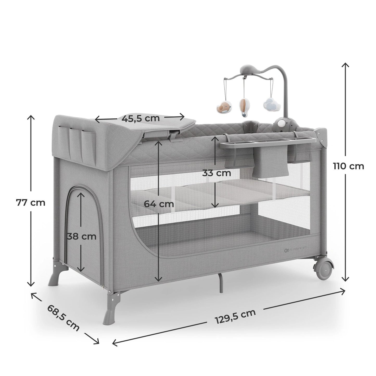 Kinderkraft: LEODY UP Travel Cot with Accessories